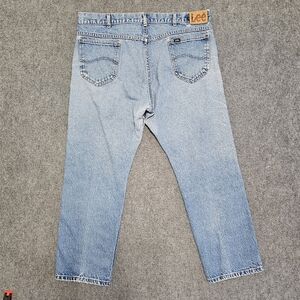 VTG 80s Lee Riders Jeans 38x29 USA Union Made Straight Western Denim Light Wash